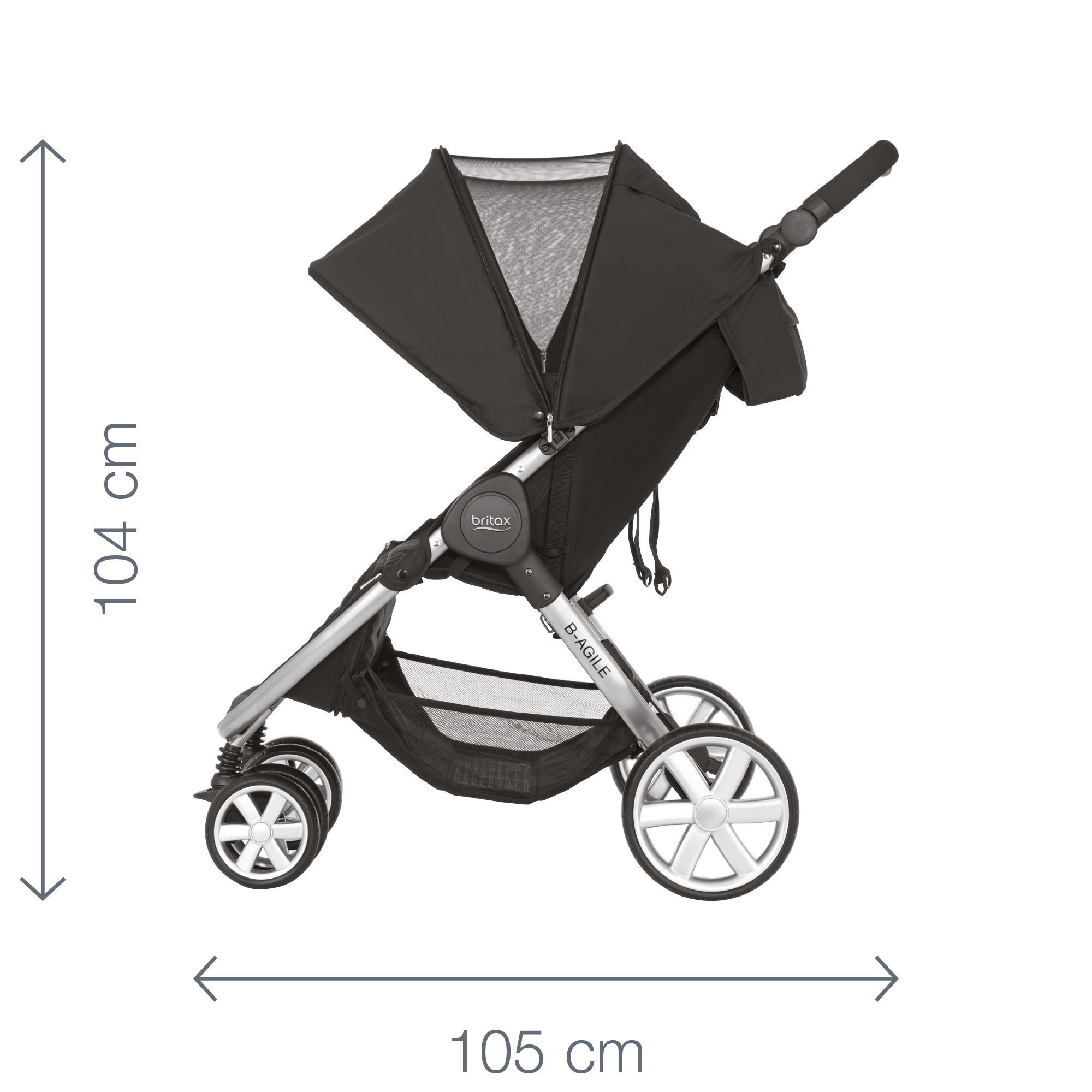 britax b agile double dimensions