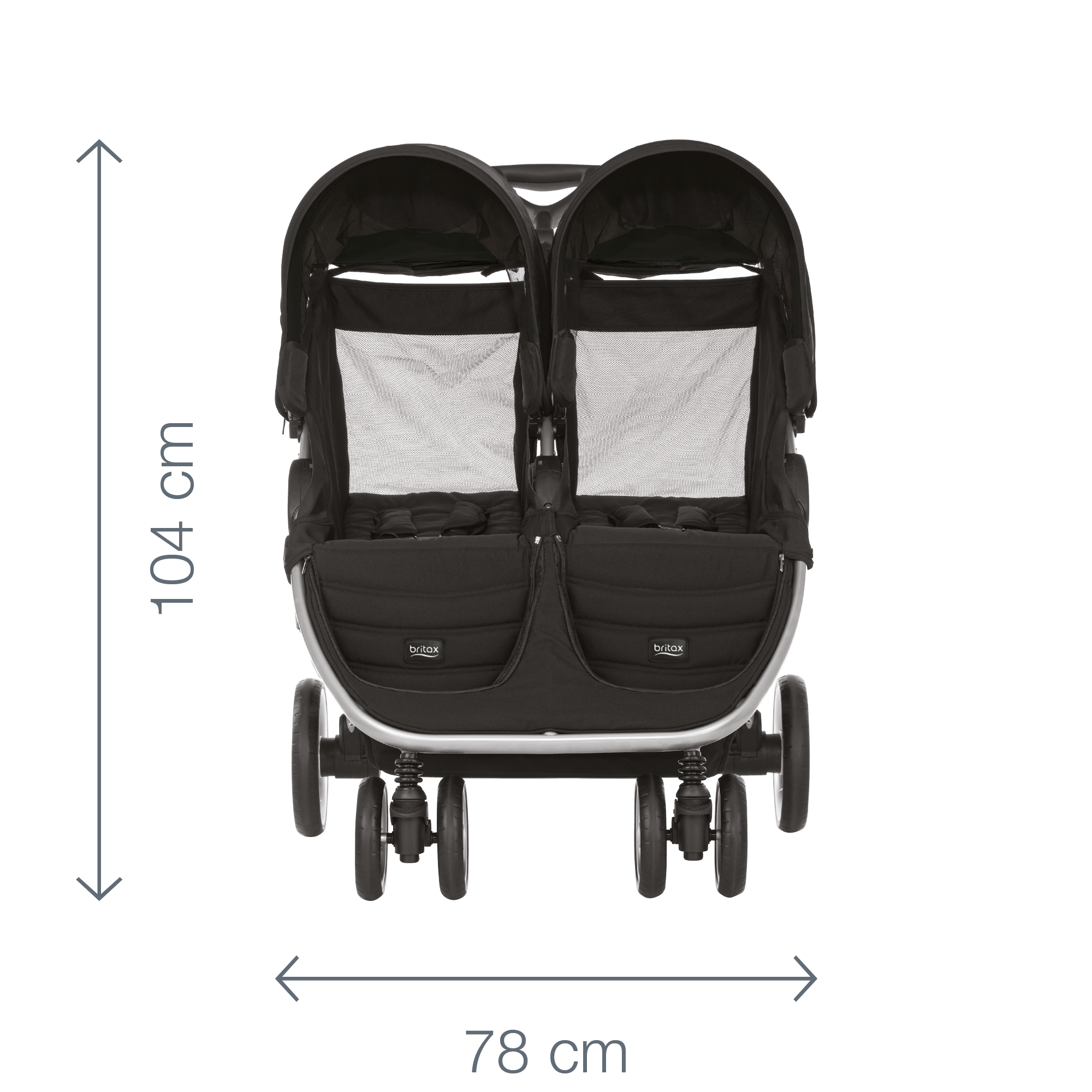 britax b agile double dimensions