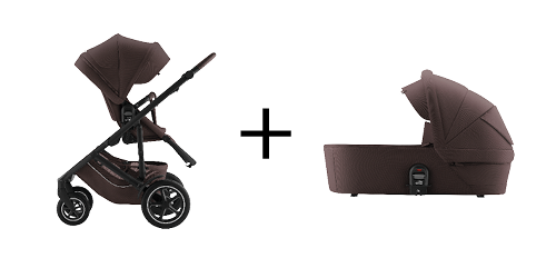 VENNA VENNA Kinderwagen und VENNA Babywanne in Chocolate, Teil des VENNA ESSENTIAL SET